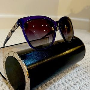 Bulgari Purple sunglasses with crystal deatil